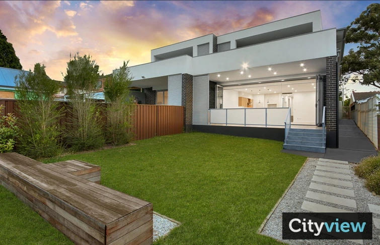 The rear garden and outdoor living space at Scott Street, Mortdale; Cityview image