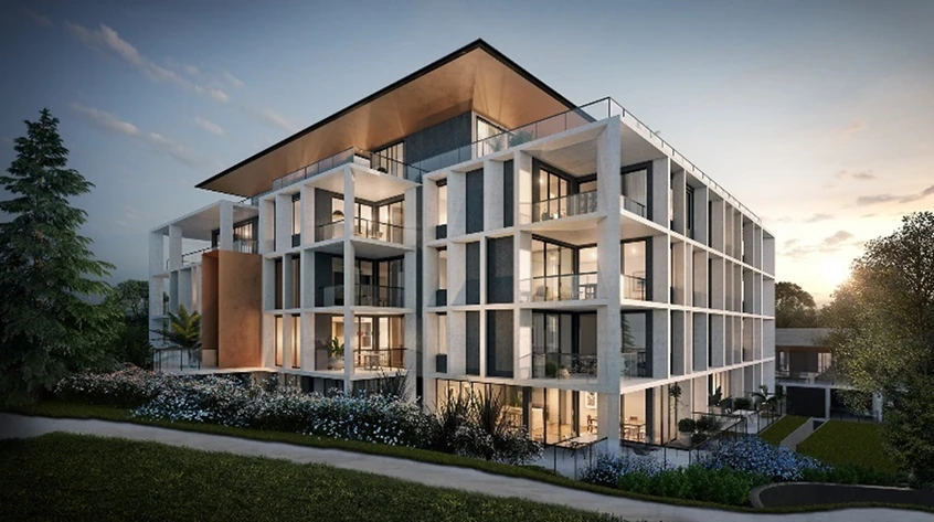 Architectural visualisation of the apartment buildings at Telegraph Road, Pymble